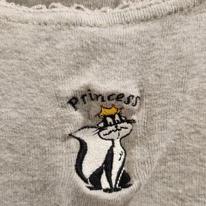 Vintage Grey Peppy Le Pew Penelope Pussycat Looney Tunes Graphic Tank